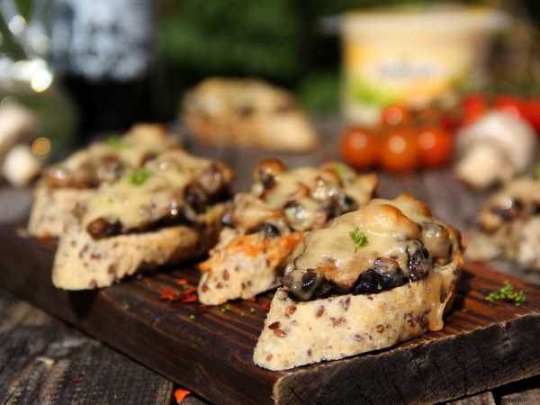 Грінки з грибами та сиром